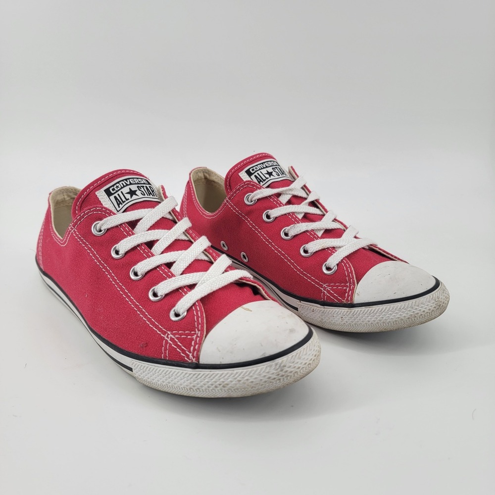Converse Chuck Taylor All Star Womens Size 9 Red Canvas Low Top Sneakers
